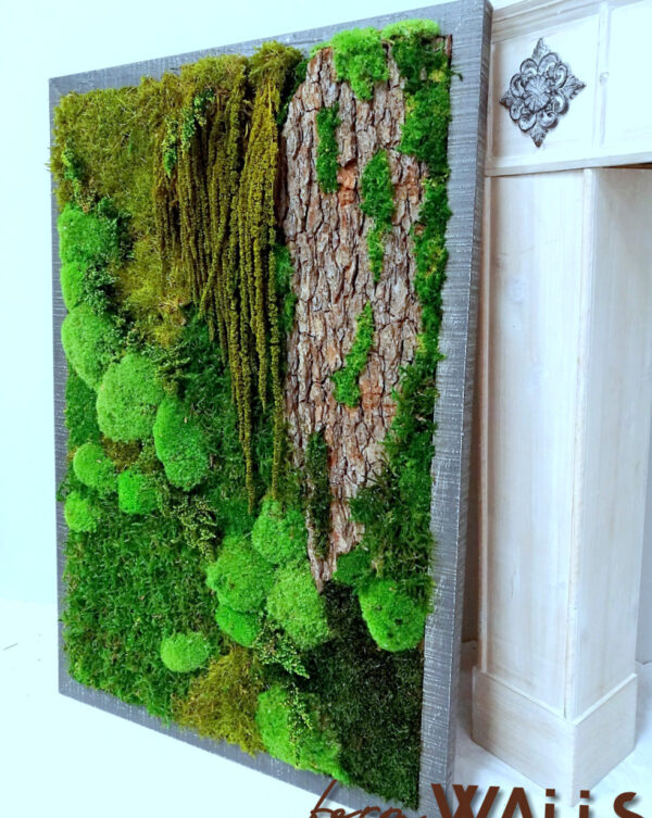 Obraz z mchu i roślin stabilizowanych 97 x 67 cm