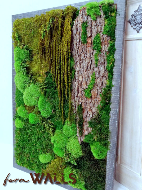 Obraz z mchu i roślin stabilizowanych 97 x 67 cm