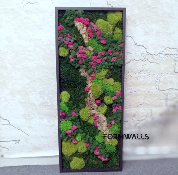 Zielony Obraz z mchów stabilizowanych Fantazja 100 x 40 cm