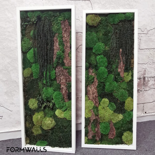 Dwa obraz z mchów stabilizowanych typu forest 100 x 40 cm